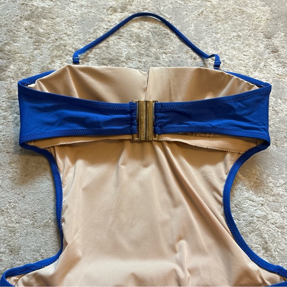 J Crew One Piece Monokini Cut Out Royal Blue Swim Suit Size 8 - Picture 11 of 15